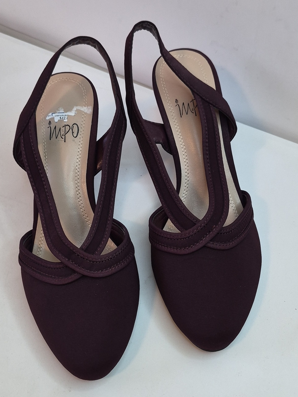 Impo Women's Slingback Pointed-Toe Flats in Burgundy Size 8M